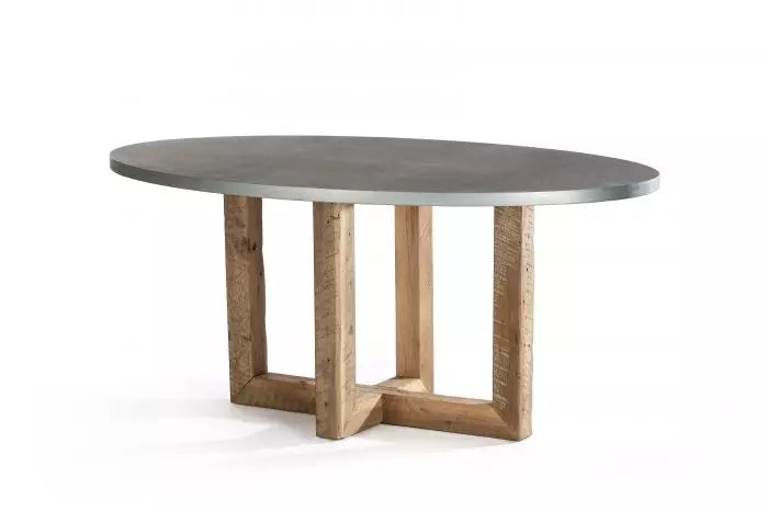 Winston Zinc Oval Dining Table - Custom Wood Furniture | Kingston Krafts