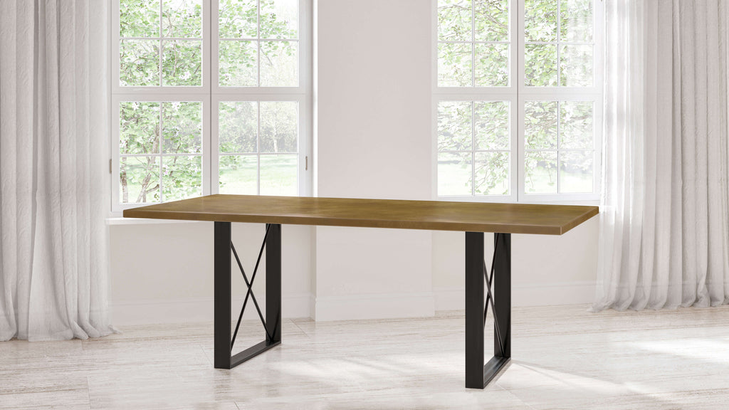 Soho Brass Top Dining Table - Custom Wood Furniture | Kingston Krafts