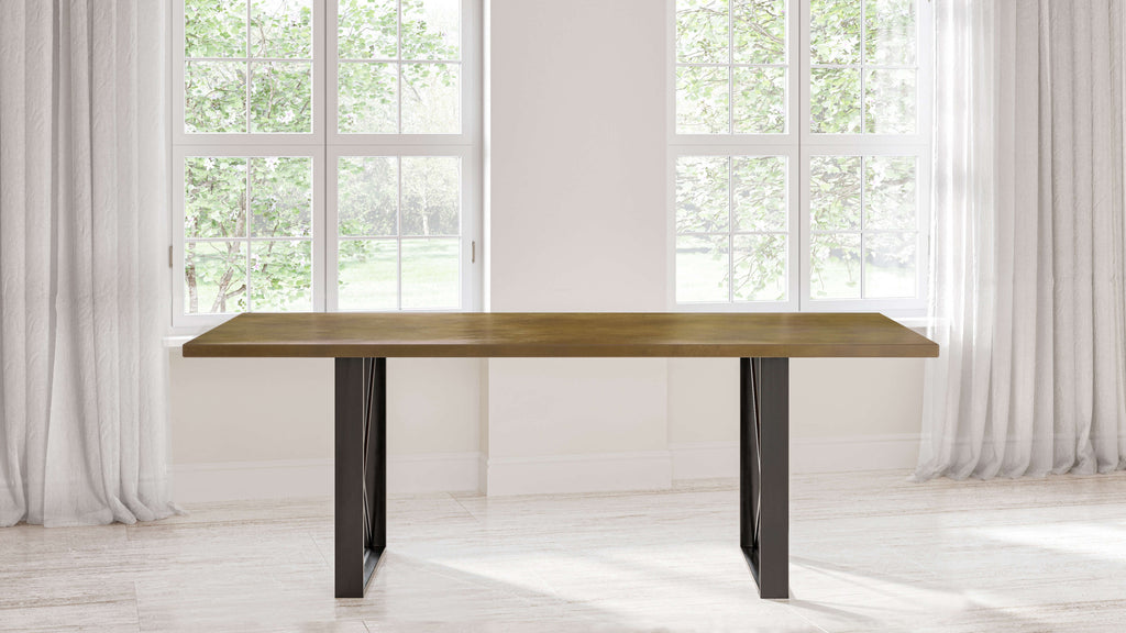 Soho Brass Top Dining Table - Custom Wood Furniture | Kingston Krafts