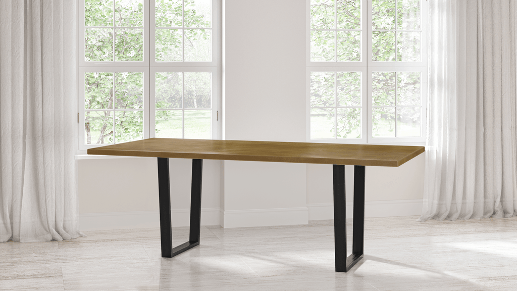 Trenton Brass Top Dining Table - Custom Wood Furniture | Kingston Krafts