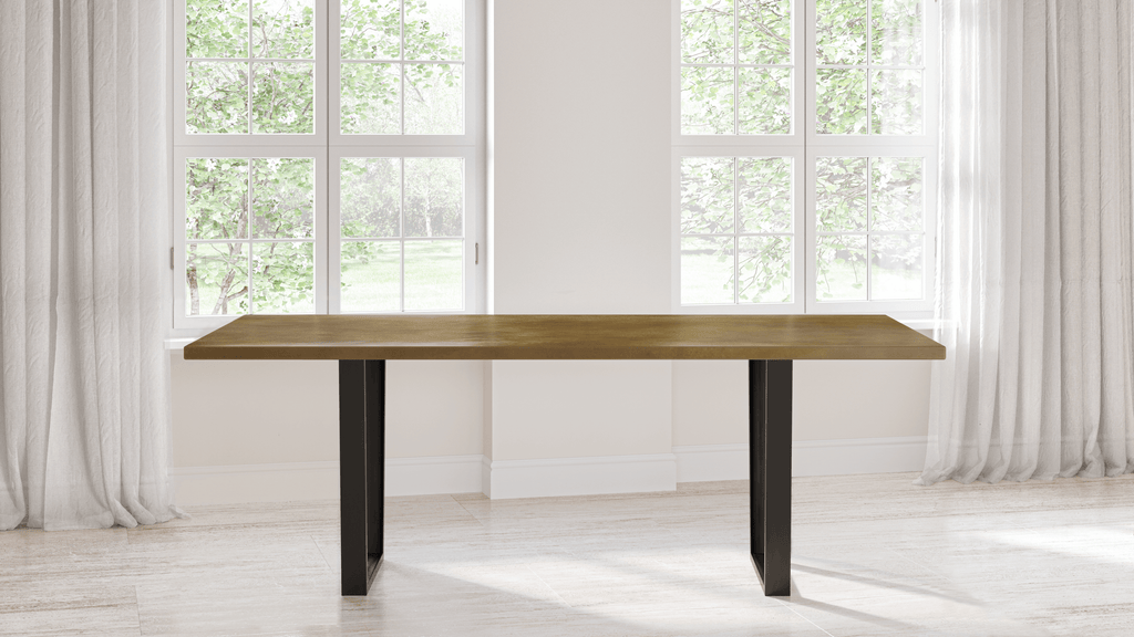 Trenton Brass Top Dining Table - Custom Wood Furniture | Kingston Krafts