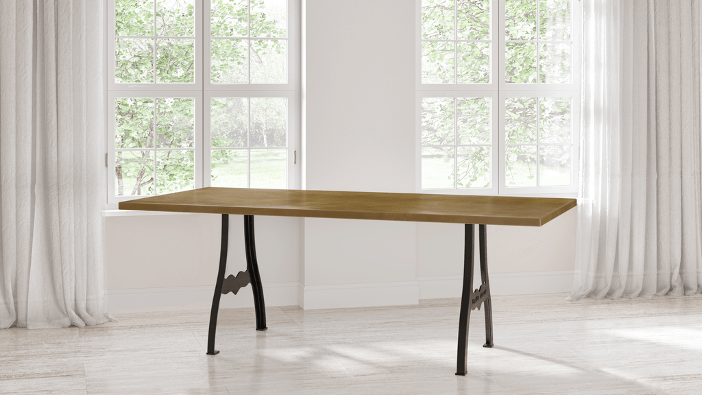 Williamsburg Brass Top Dining Table - Custom Wood Furniture | Kingston Krafts