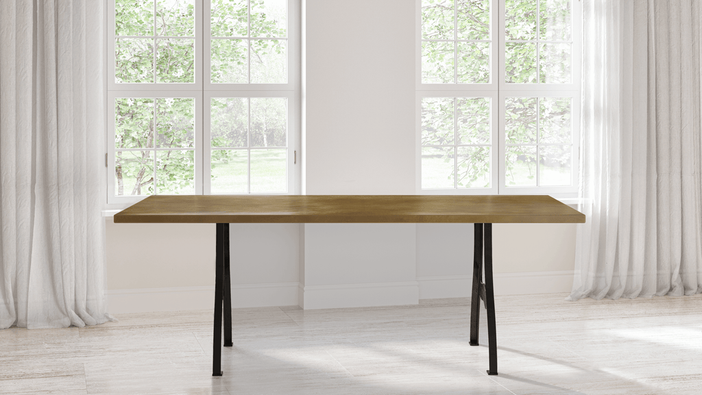 Williamsburg Brass Top Dining Table - Custom Wood Furniture | Kingston Krafts