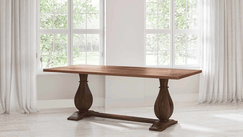 Dutch Trestle Black Walnut Dining Table - Custom Wood Furniture | Kingston Krafts