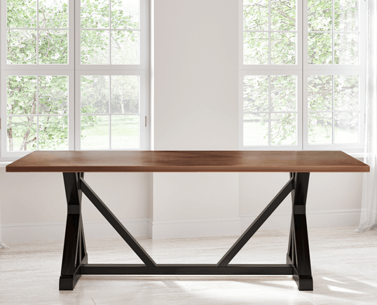 French Trestle Copper Top Dining Table - Custom Wood Furniture | Kingston Krafts