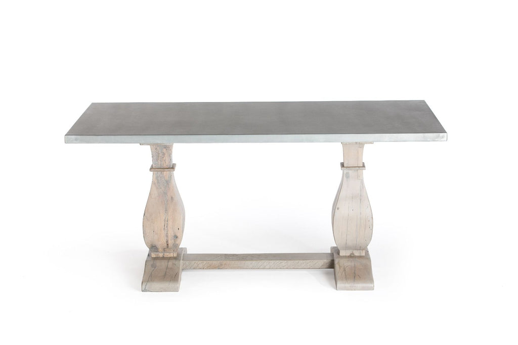 Dutch Trestle Zinc Dining Table - Custom Wood Furniture | Kingston Krafts