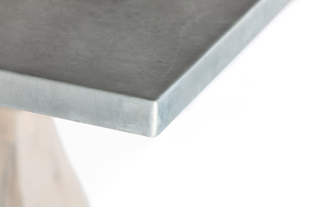 Dutch Trestle Zinc Dining Table - Custom Wood Furniture | Kingston Krafts