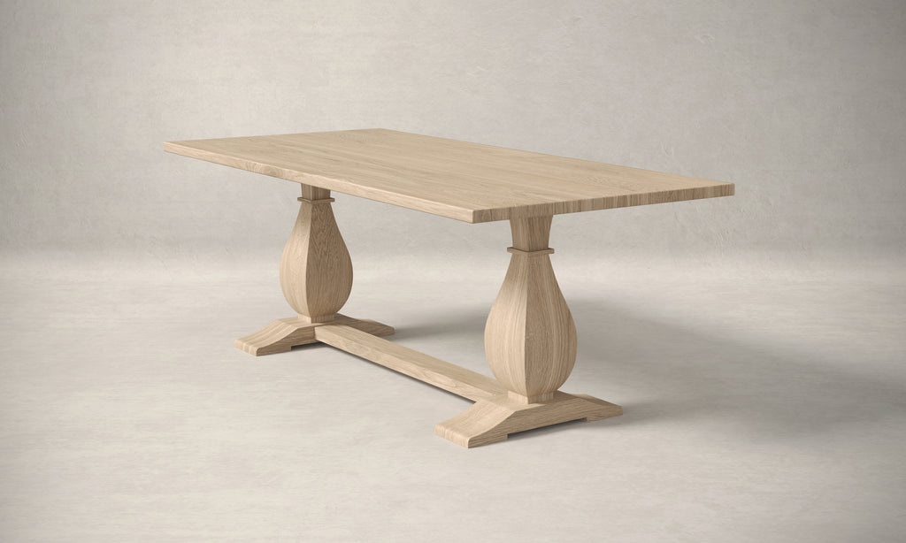 Dutch Trestle White Oak Wood Dining Table - Custom Wood Furniture | Kingston Krafts