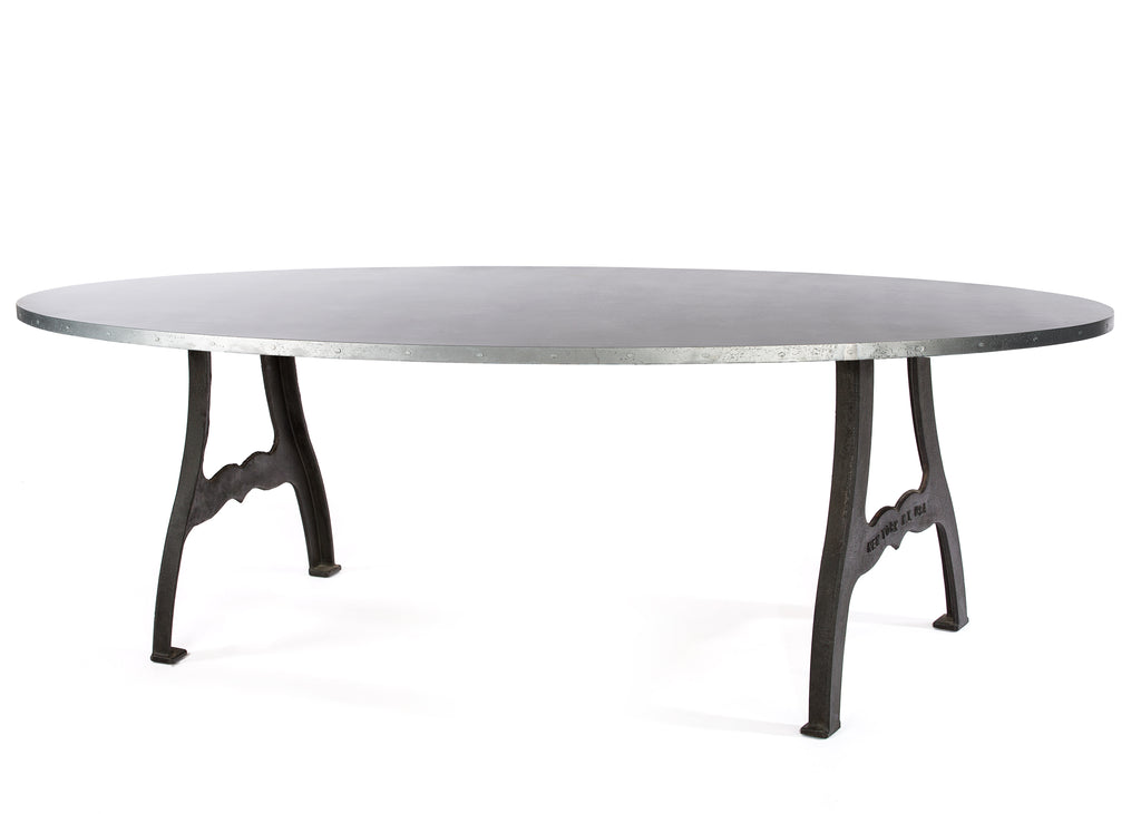 Williamsburg Oval Zinc Dining Table - Custom Wood Furniture | Kingston Krafts