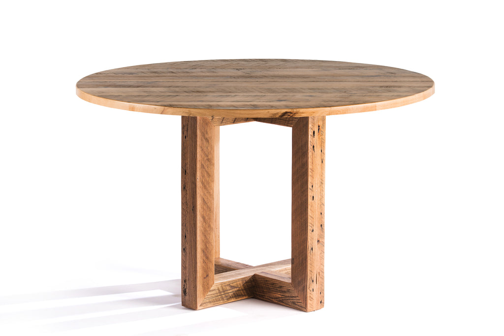 Winston Reclaimed Wood Top Dining Table - Custom Wood Furniture | Kingston Krafts