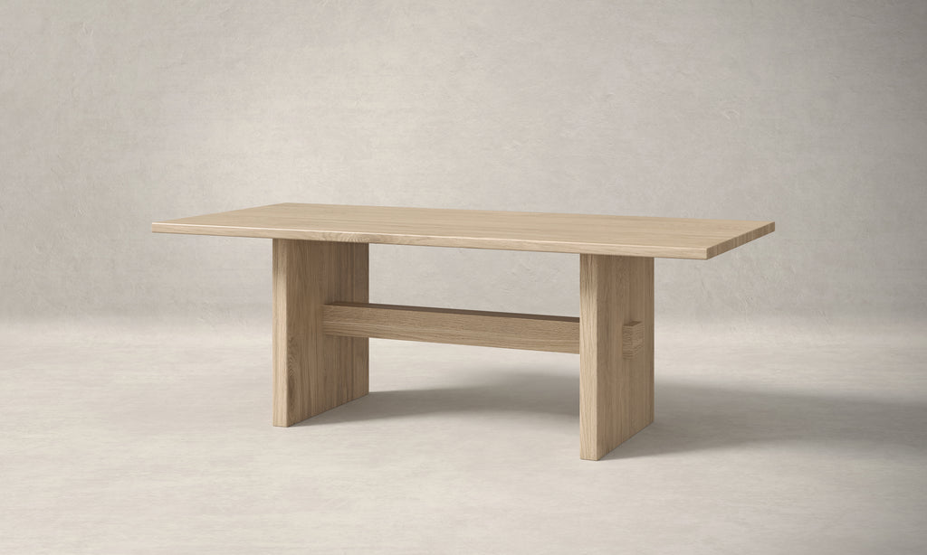 Redford Trestle White Oak Wood Dining Table - Custom Wood Furniture | Kingston Krafts