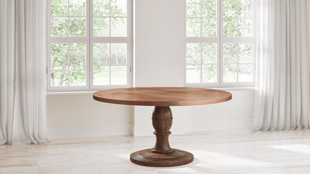 Providence Round Black Walnut Dining Table - Custom Wood Furniture | Kingston Krafts