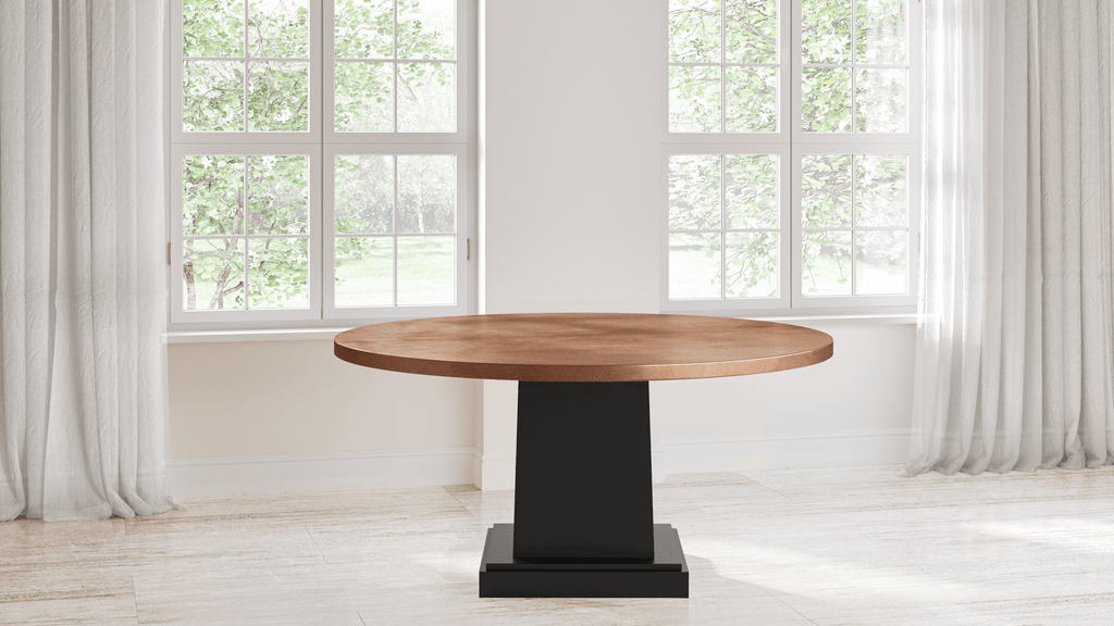 Santa Fe Round Copper Dining Table - Custom Wood Furniture | Kingston Krafts