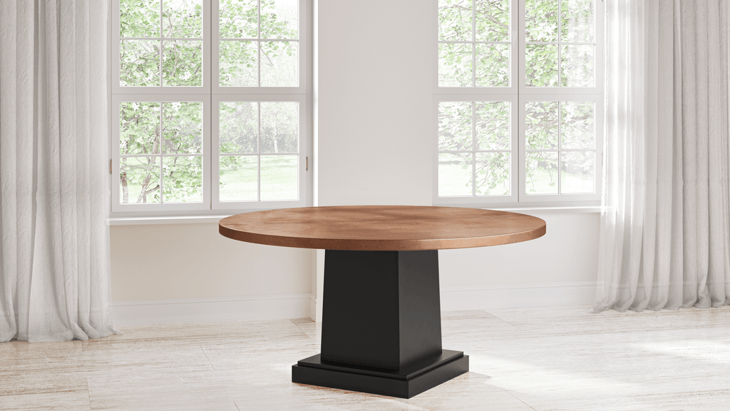 Santa Fe Round Copper Dining Table - Custom Wood Furniture | Kingston Krafts