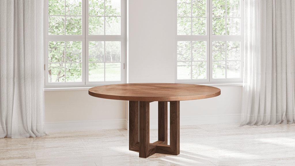 Winston Round Copper Dining Table - Custom Wood Furniture | Kingston Krafts