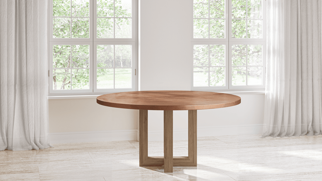 Winston Round Copper Dining Table - Custom Wood Furniture | Kingston Krafts