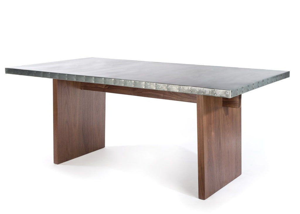 Sonoma Trestle Zinc Dining Table - Custom Wood Furniture | Kingston Krafts