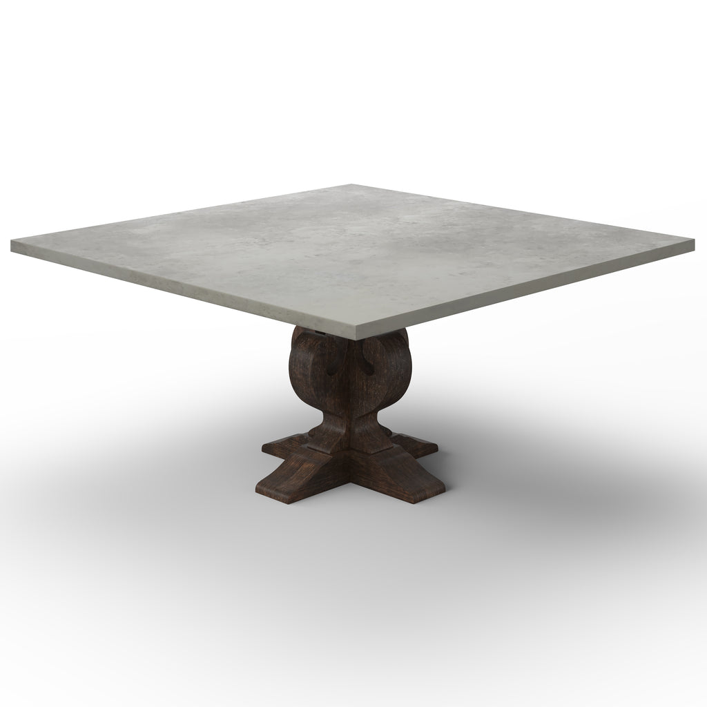 Fairfield Square Zinc Dining Table - Custom Wood Furniture | Kingston Krafts