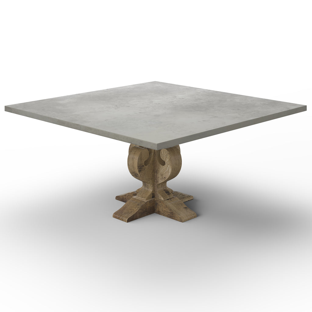 Fairfield Square Zinc Dining Table - Custom Wood Furniture | Kingston Krafts