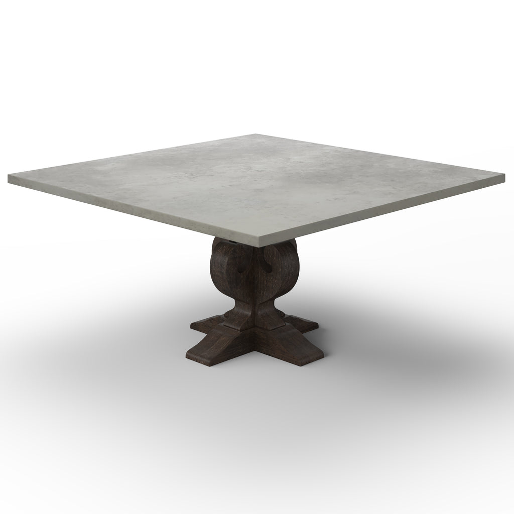 Fairfield Square Zinc Dining Table - Custom Wood Furniture | Kingston Krafts