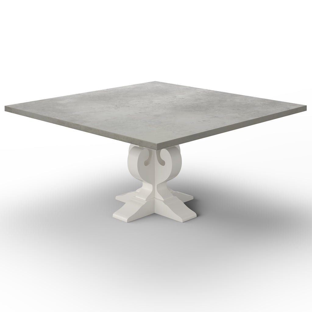 Fairfield Square Zinc Dining Table - Custom Wood Furniture | Kingston Krafts