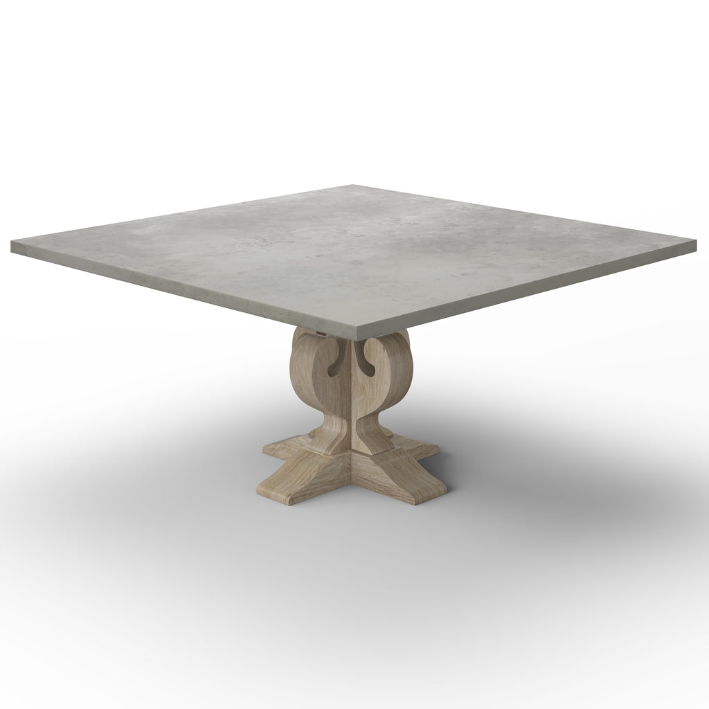 Fairfield Square Zinc Dining Table - Custom Wood Furniture | Kingston Krafts