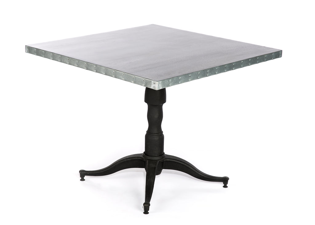 Francesca Square Zinc Dining Table - Custom Wood Furniture | Kingston Krafts