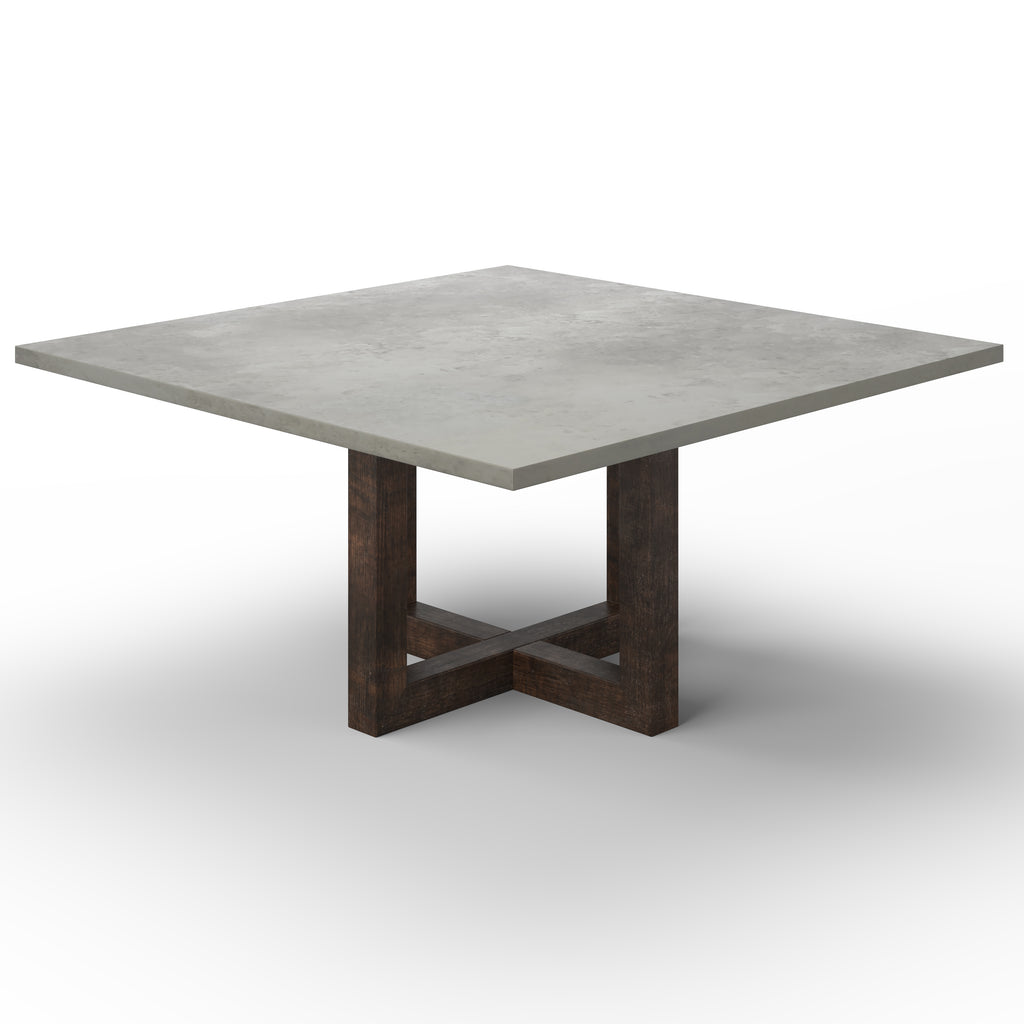 Winston Square Zinc Top Table - Custom Wood Furniture | Kingston Krafts