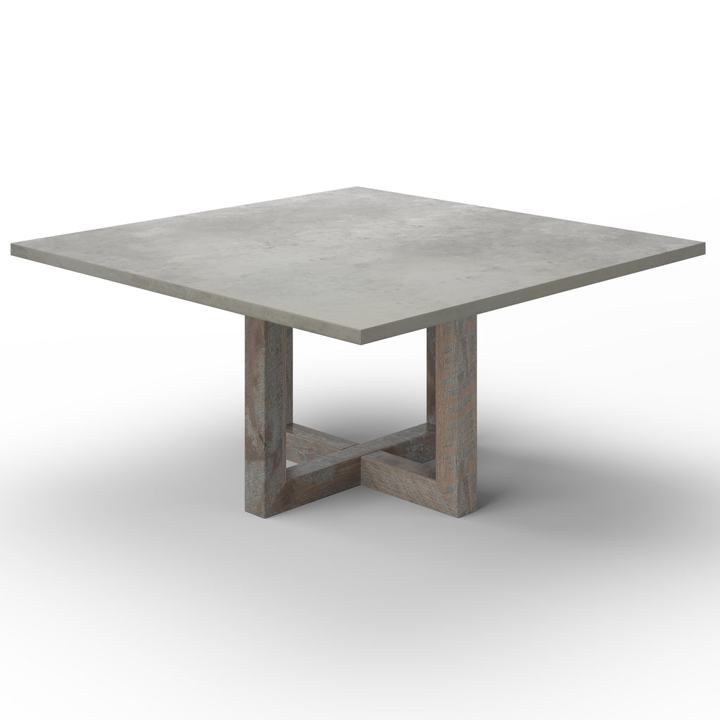 Winston Square Zinc Top Table - Custom Wood Furniture | Kingston Krafts