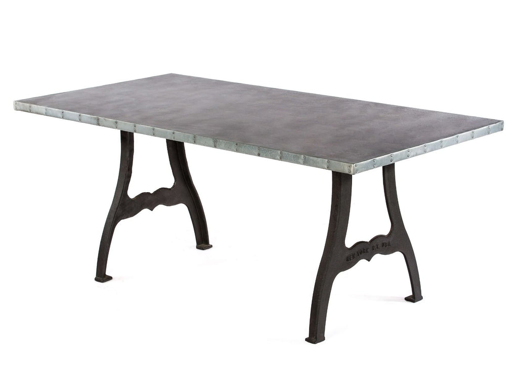 Williamsburg Zinc Dining Table - Custom Wood Furniture | Kingston Krafts