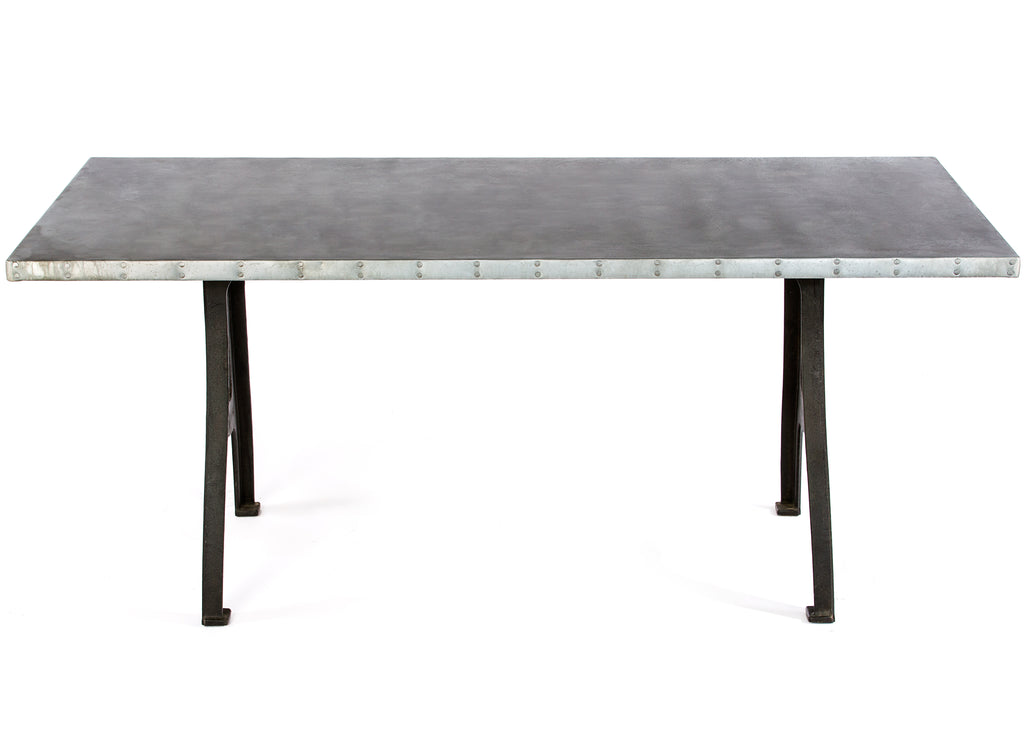 Williamsburg Zinc Dining Table - Custom Wood Furniture | Kingston Krafts