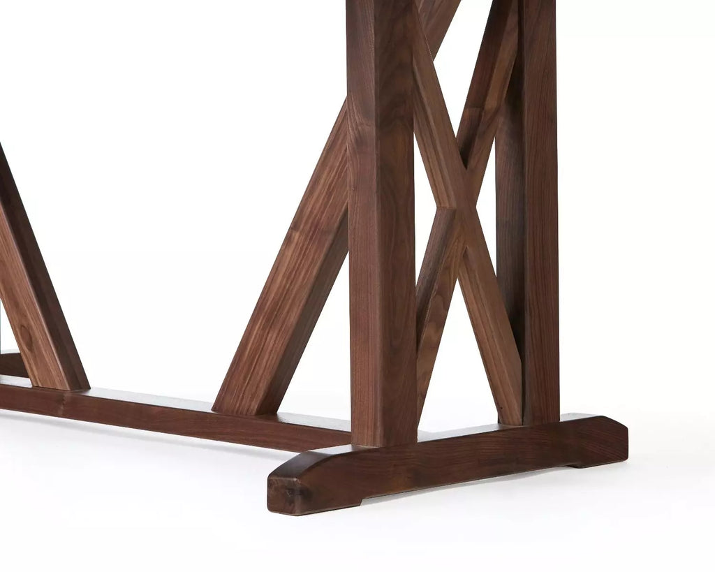 Craftsman Trestle Zinc Dining Table - Custom Wood Furniture | Kingston Krafts