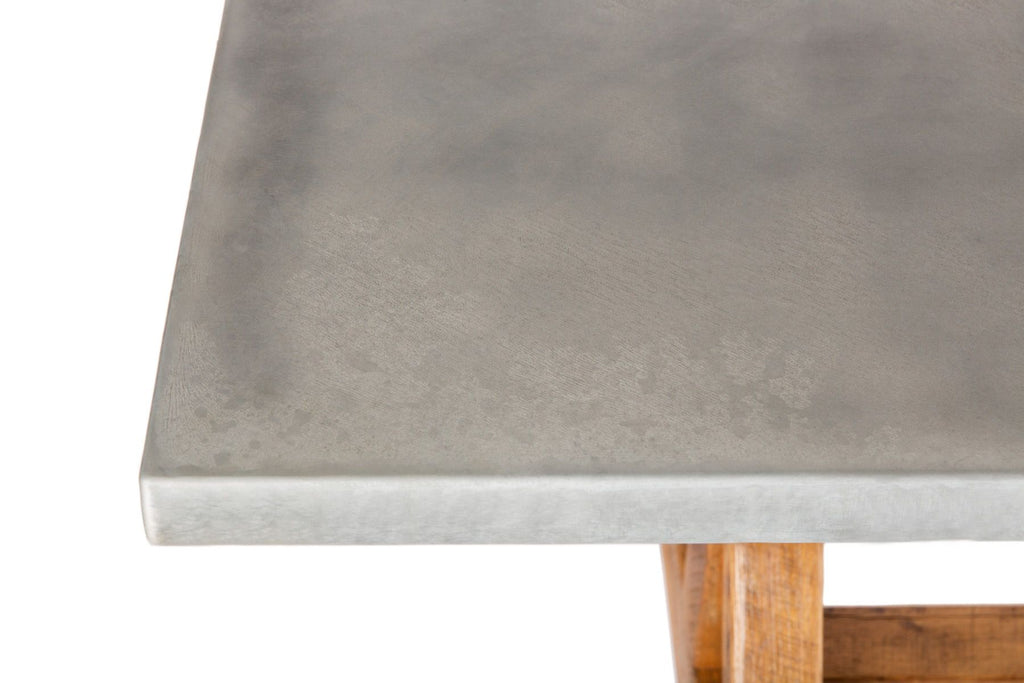 French Trestle Zinc Dining Table - Custom Wood Furniture | Kingston Krafts