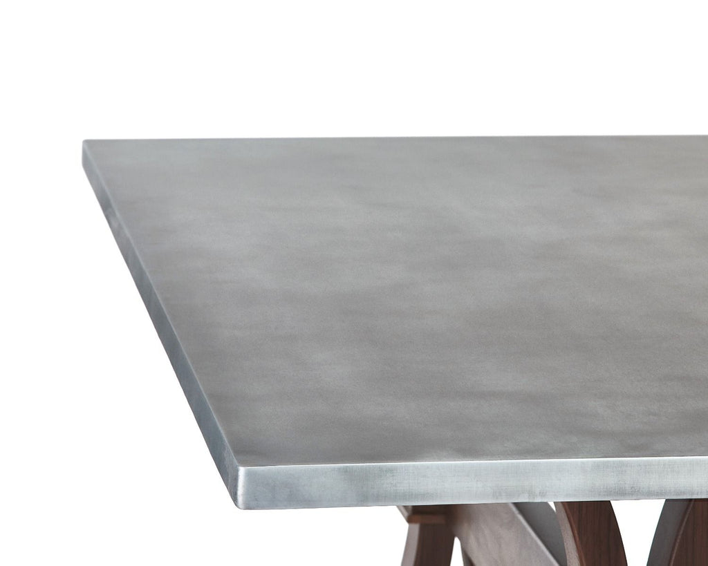 Hampton Trestle Zinc Dining Table - Custom Wood Furniture | Kingston Krafts