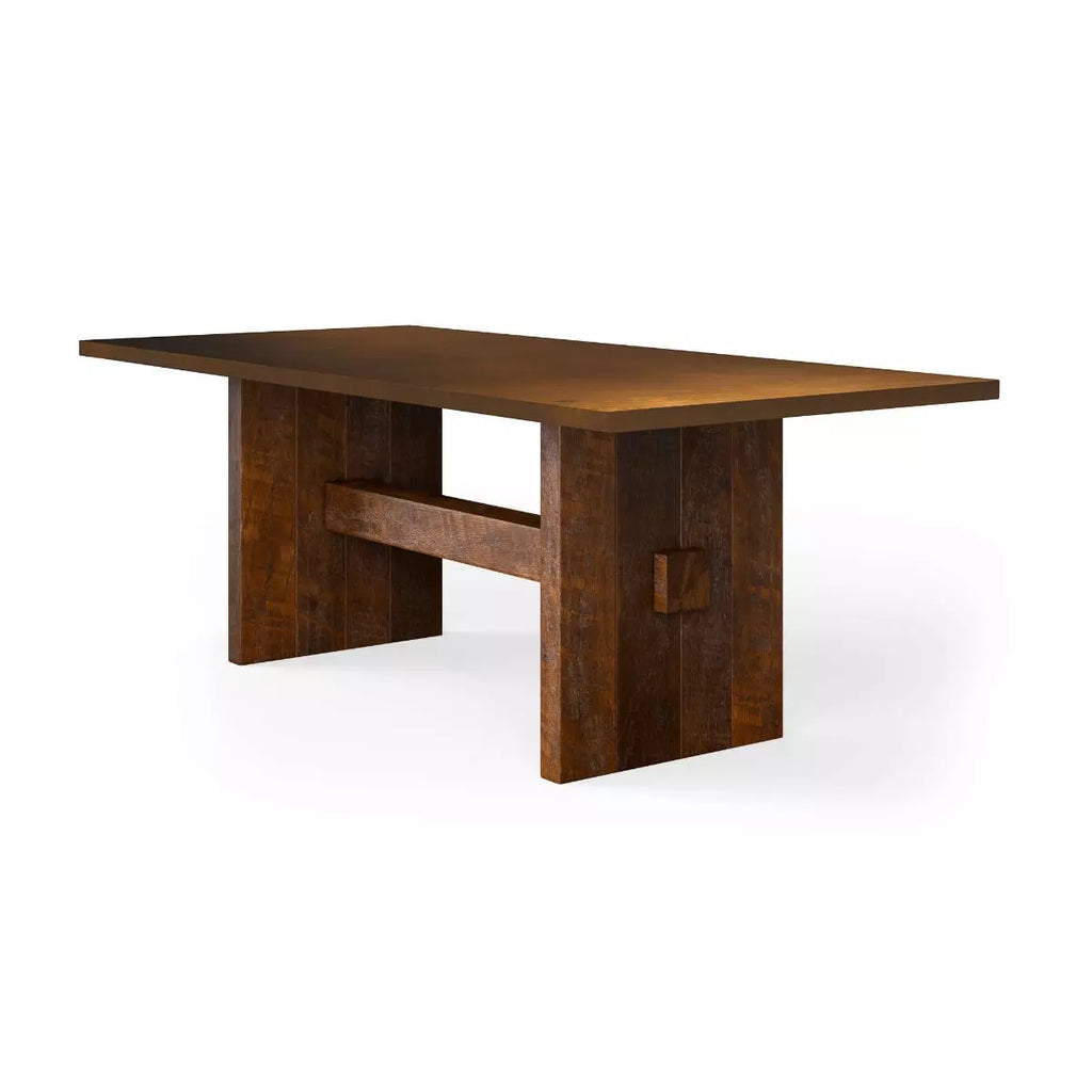 Redford Trestle Bronze Top Dining Table - Custom Wood Furniture | Kingston Krafts