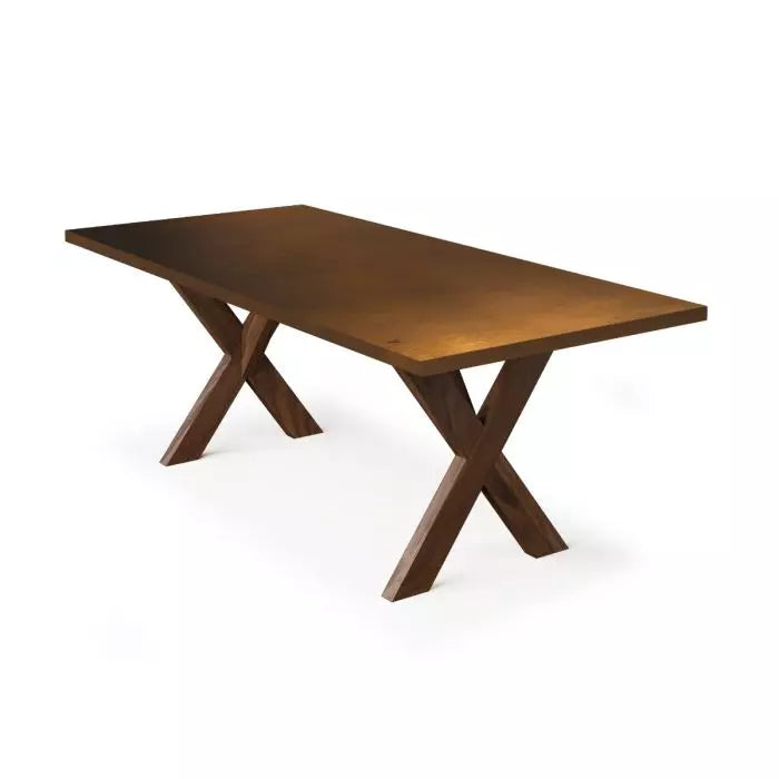 X Base Trestle Bronze Top Dining Table - Custom Wood Furniture | Kingston Krafts