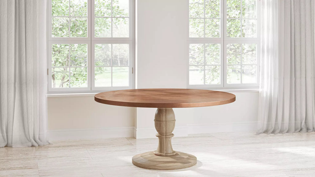 Providence Round Copper Dining Table - Custom Wood Furniture | Kingston Krafts