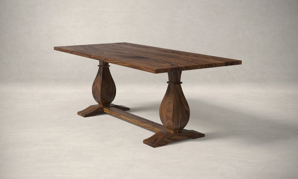 Dutch Trestle Black Walnut Dining Table - Kingston Krafts