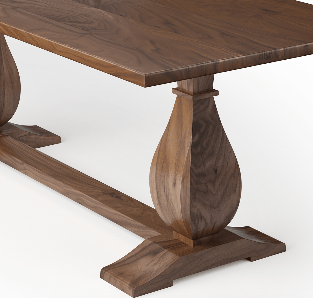 Dutch Trestle Black Walnut Dining Table - Kingston Krafts