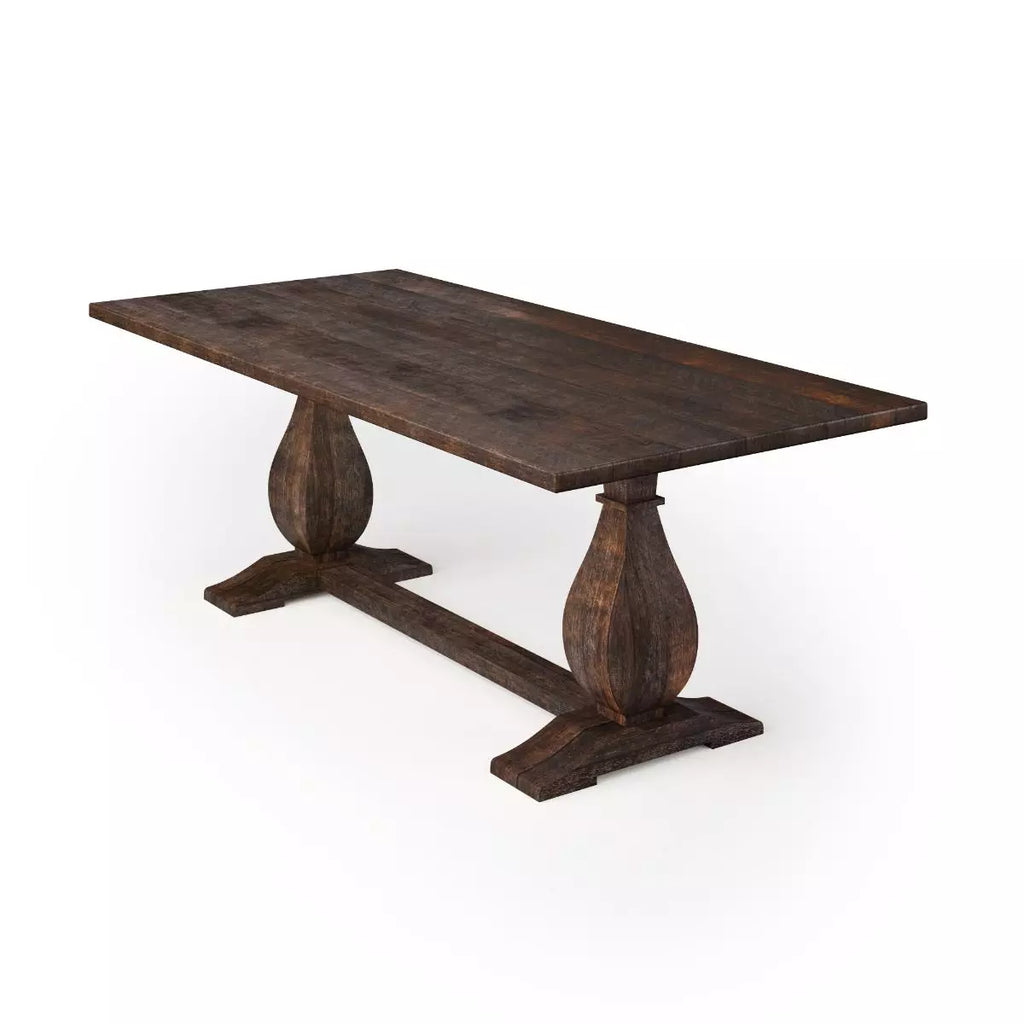 Dutch Trestle Reclaimed Wood Dining Table - Custom Wood Furniture | Kingston Krafts