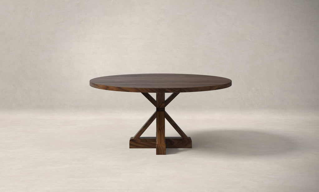 French Pedestal Black Walnut Dining Table - Kingston Krafts