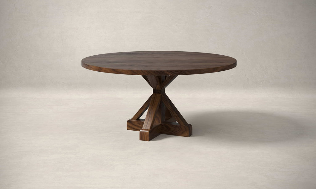 French Pedestal Black Walnut Dining Table - Kingston Krafts