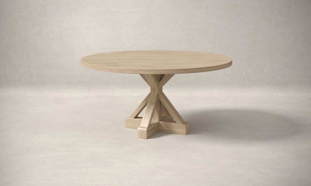 French Pedestal White Oak Dining Table - Kingston Krafts