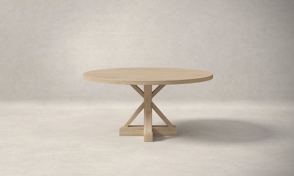 French Pedestal White Oak Dining Table - Kingston Krafts