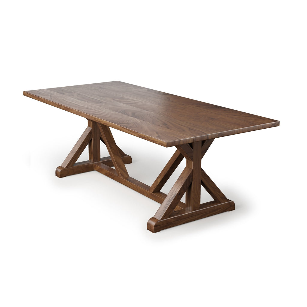 French Trestle Black Walnut Dining Table - Kingston Krafts