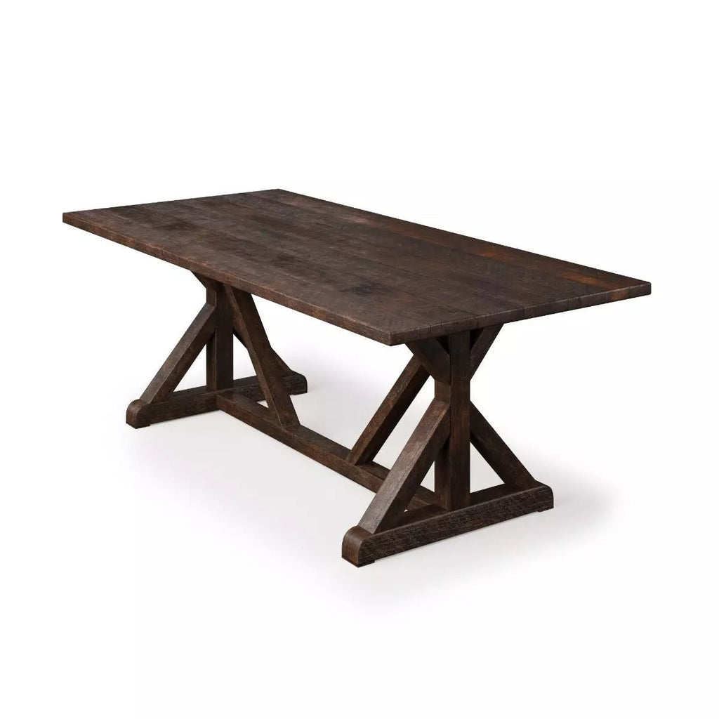 French Trestle Reclaimed Wood Dining Table - Kingston Krafts