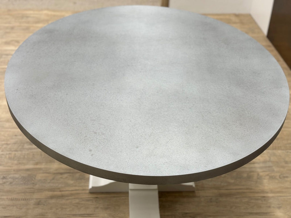 Oval Zinc Lexington Pedestal Table - Custom Wood Furniture | Kingston Krafts