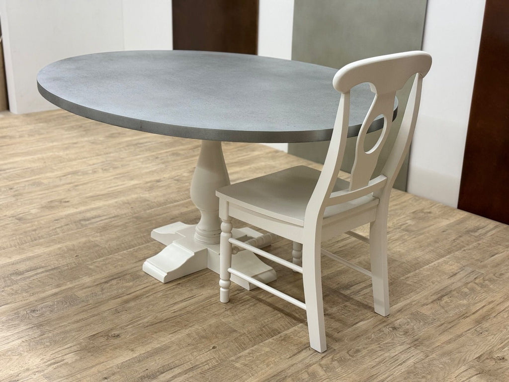 Oval Zinc Lexington Pedestal Table - Custom Wood Furniture | Kingston Krafts