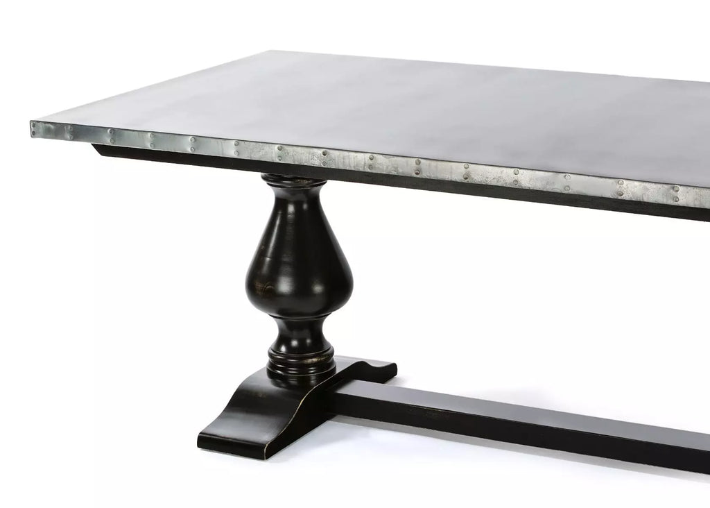 Lexington Trestle Zinc Dining Table - Custom Wood Furniture | Kingston Krafts