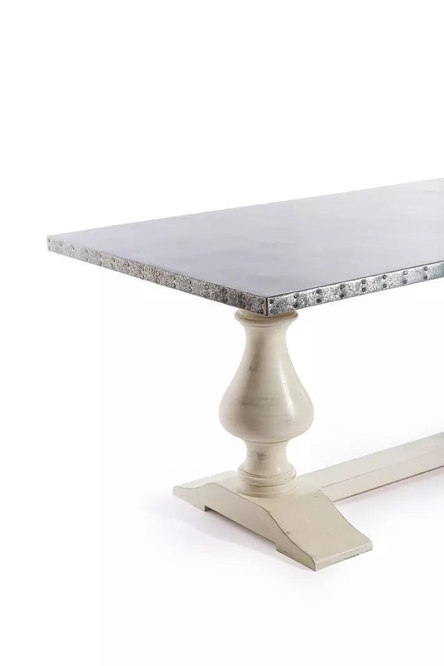 Lexington Trestle Zinc Dining Table - Custom Wood Furniture | Kingston Krafts